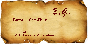 Berey Girót névjegykártya